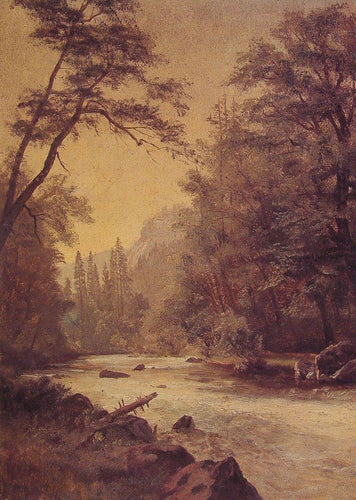 Vale do Baixo Yosemite (Albert Bierstadt) - Reprodução com Qualidade Museu