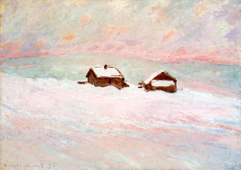 Casas na neve, Noruega (Claude Monet) - Reprodução com Qualidade Museu