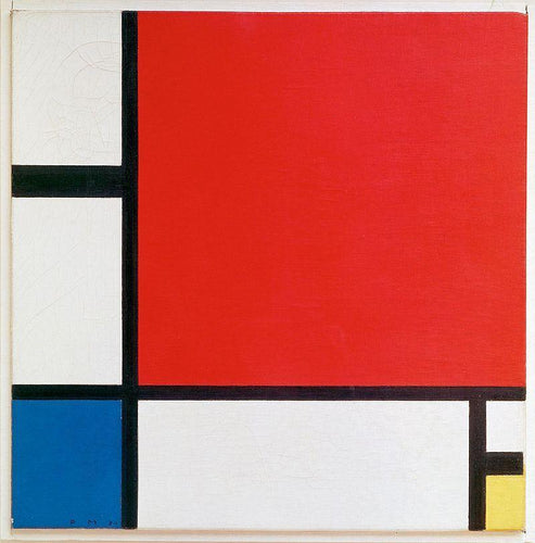 Composição Com Vermelho E Azul (Piet Mondrian) - Reprodução com Qualidade Museu