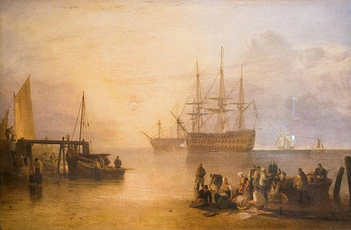 O sol nascendo através do vapor (Joseph Mallord William Turner) - Reprodução com Qualidade Museu