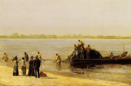 Pesca à sombra em Gloucester, no rio Delaware (Thomas Eakins) - Reprodução com Qualidade Museu