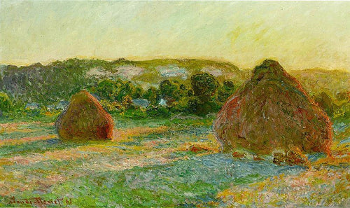 Pilhas de trigo, fim do verão (Claude Monet) - Reprodução com Qualidade Museu