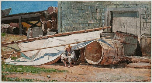 Menino em um estaleiro (Winslow Homer) - Reprodução com Qualidade Museu
