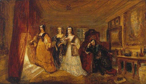 Lucy Condessa de Carlisle e Dorothy Percys visitam seu pai, Lord Percy quando sob ataque (Joseph Mallord William Turner) - Reprodução com Qualidade Museu