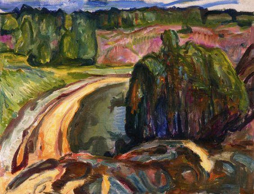 Junipers By The Coast (Edvard Munch) - Reprodução com Qualidade Museu