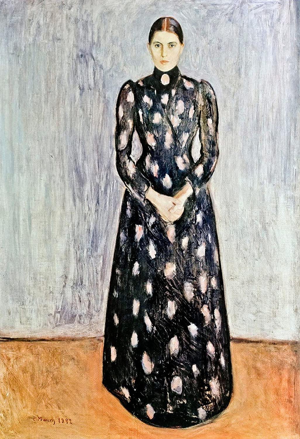 Retrato de Inger Munch - Inger em preto e violeta (Edvard Munch) - Reprodução com Qualidade Museu