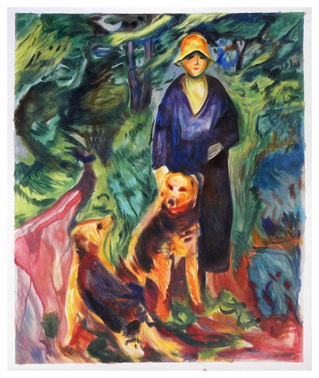 Mulher com Airdale Terrier (Edvard Munch) - Reprodução com Qualidade Museu