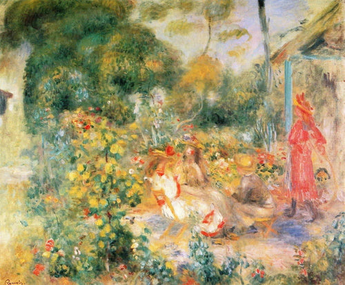 Meninas em um jardim em Montmartre (Pierre-Auguste Renoir) - Reprodução com Qualidade Museu