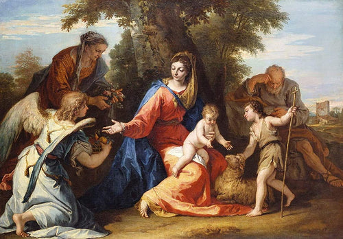 A Sagrada Família com Santa Isabel, São João Batista e um Anjo