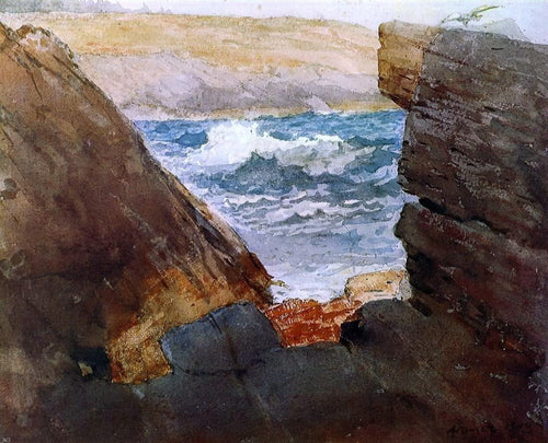 Através das rochas (Winslow Homer) - Reprodução com Qualidade Museu