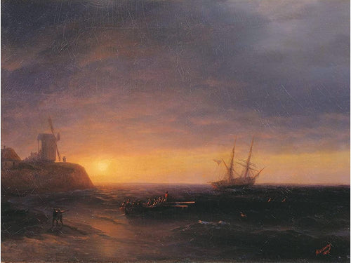 Pôr do Sol no Mar (Ivan Aivazovsky) - Reprodução com Qualidade Museu