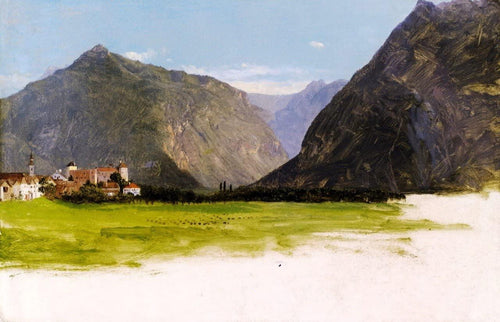 Vista de Wimmis, Vale do Simental, Suíça (Frederic Edwin Church) - Reprodução com Qualidade Museu