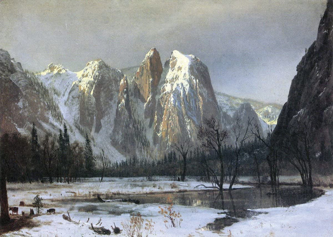 Cathedral Rocks, Vale de Yosemite, Califórnia (Albert Bierstadt) - Reprodução com Qualidade Museu