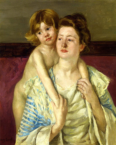 Antoinette segurando o filho com as duas mãos (Mary Cassatt) - Reprodução com Qualidade Museu