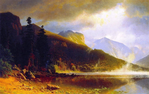 Echo Lake, Franconia Mountains, New Hampshire (Albert Bierstadt) - Reprodução com Qualidade Museu