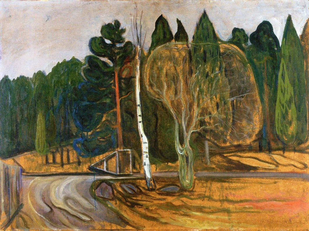 Paisagem de primavera com arado de neve (Edvard Munch) - Reprodução com Qualidade Museu