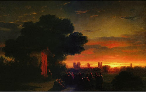 Vista da Crimeia ao pôr do sol (Ivan Aivazovsky) - Reprodução com Qualidade Museu