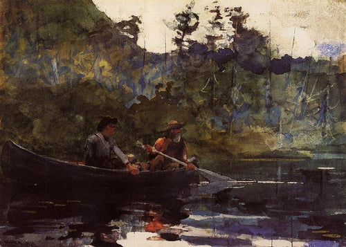 Canoagem nas Adirondacks (Winslow Homer) - Reprodução com Qualidade Museu