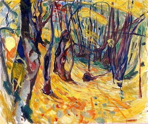Elm Forest no outono (Edvard Munch) - Reprodução com Qualidade Museu