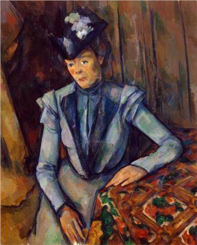 Mulher de azul - Madame Cezanne (Paul Cézanne) - Reprodução com Qualidade Museu