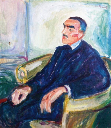 Jappe Nilssen em uma cadeira de vime (Edvard Munch) - Reprodução com Qualidade Museu