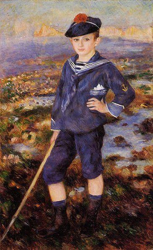 Menino na praia de Yport (Pierre-Auguste Renoir) - Reprodução com Qualidade Museu