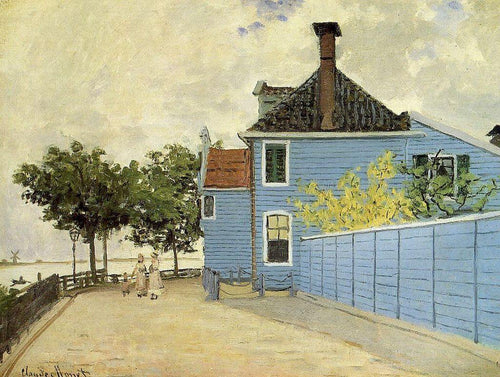 A Casa Azul em Zaandam (Claude Monet) - Reprodução com Qualidade Museu