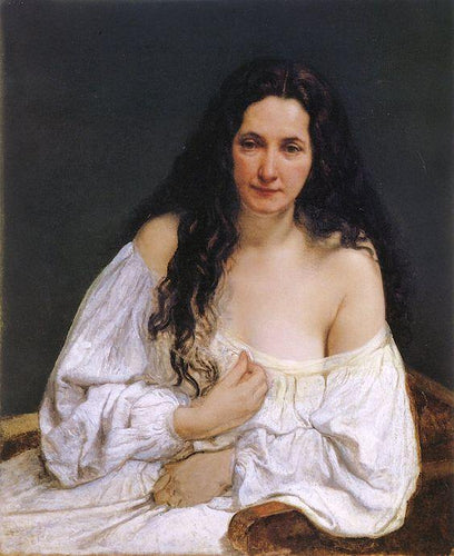 Retrato de uma mulher com o cabelo espalhado