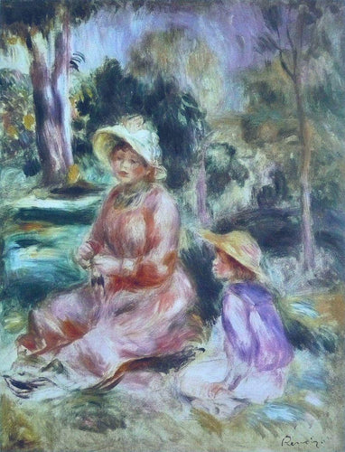 Madame Renoir e seu filho Pierre (Pierre-Auguste Renoir) - Reprodução com Qualidade Museu