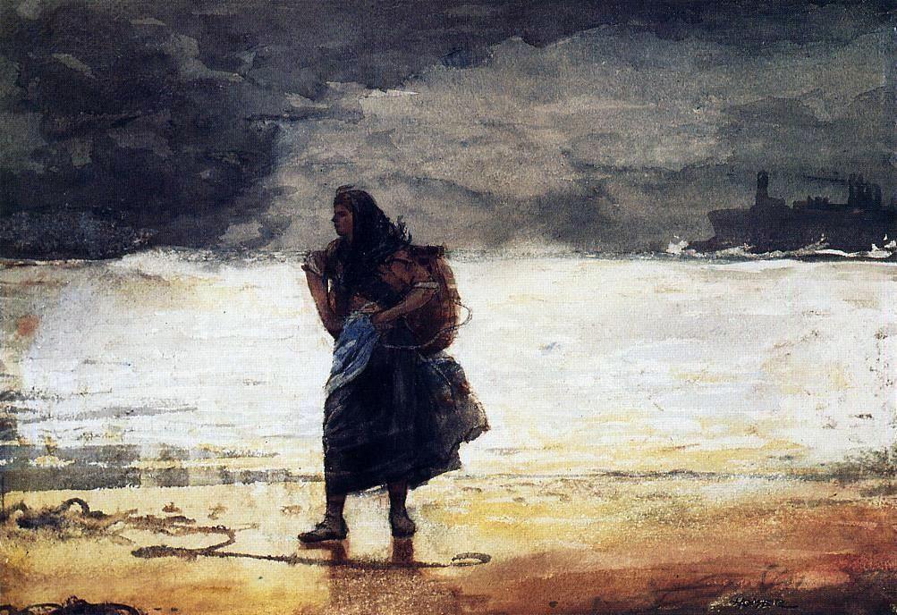 Pescadora (Winslow Homer) - Reprodução com Qualidade Museu