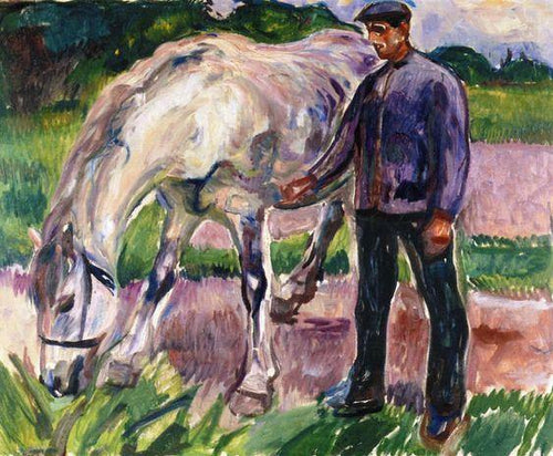 Homem Com Cavalo (Edvard Munch) - Reprodução com Qualidade Museu