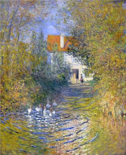 Gansos em The Creek (Claude Monet) - Reprodução com Qualidade Museu