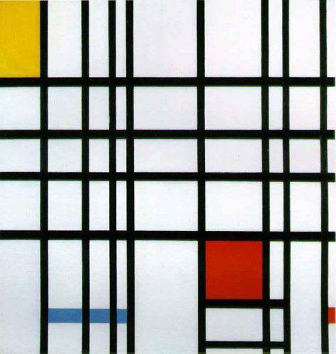Composição Com Amarelo, Azul E Vermelho (Piet Mondrian) - Reprodução com Qualidade Museu