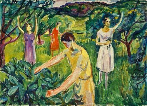 Quatro mulheres no jardim (Edvard Munch) - Reprodução com Qualidade Museu