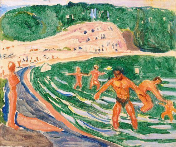 praia (Edvard Munch) - Reprodução com Qualidade Museu