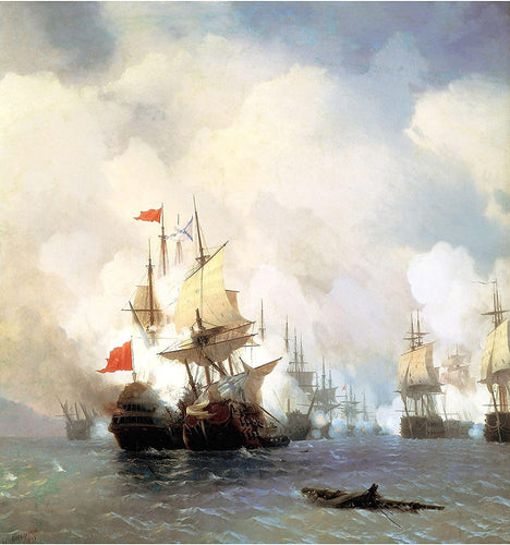 Batalha de Chios em 24 de junho de 1770 (Ivan Aivazovsky) - Reprodução com Qualidade Museu