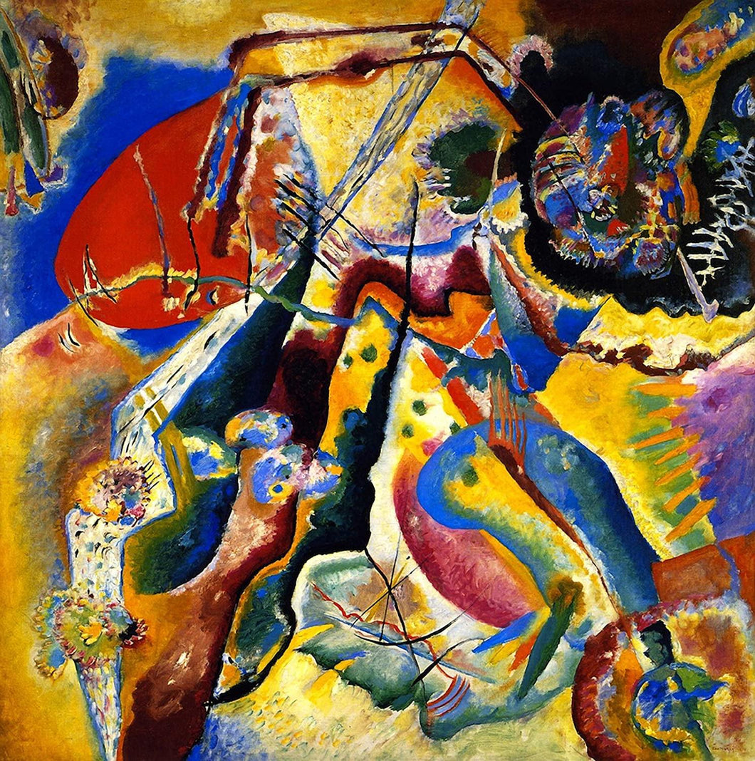 Pintura com a mancha vermelha (Wassily Kandinsky) - Reprodução com Qualidade Museu