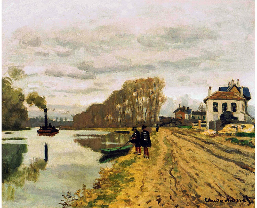 Guardas de infantaria vagando ao longo do rio (Claude Monet) - Reprodução com Qualidade Museu