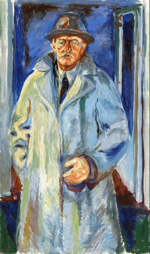 Auto-retrato com chapéu e casaco (Edvard Munch) - Reprodução com Qualidade Museu