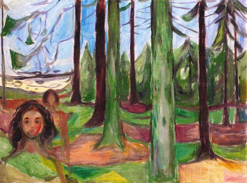 Floresta com duas figuras (Edvard Munch) - Reprodução com Qualidade Museu