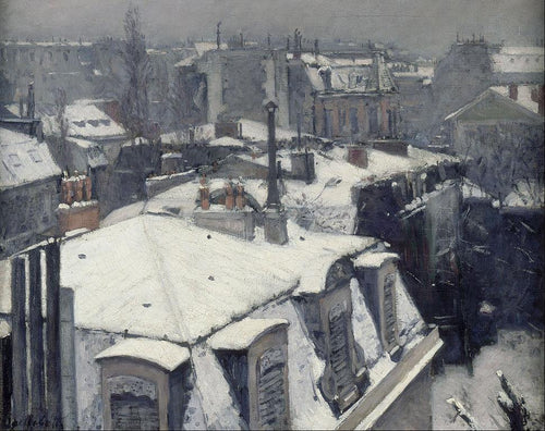 Telhados sob a neve (Gustave Caillebotte) - Reprodução com Qualidade Museu