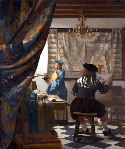 A Alegoria da Pintura (Johannes Vermeer) - Reprodução com Qualidade Museu