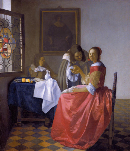 A menina com uma taça de vinho (Johannes Vermeer) - Reprodução com Qualidade Museu