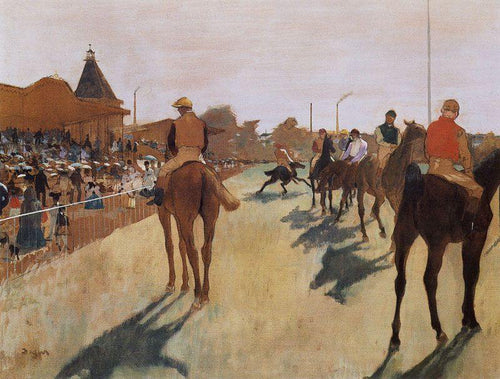 Cavalos de corrida antes das arquibancadas (Edgar Degas) - Reprodução com Qualidade Museu