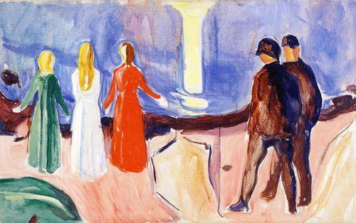 Encontro na praia (Edvard Munch) - Reprodução com Qualidade Museu