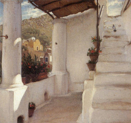 A escada de uma casa em Capri