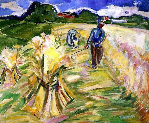 Colhendo o milho (Edvard Munch) - Reprodução com Qualidade Museu
