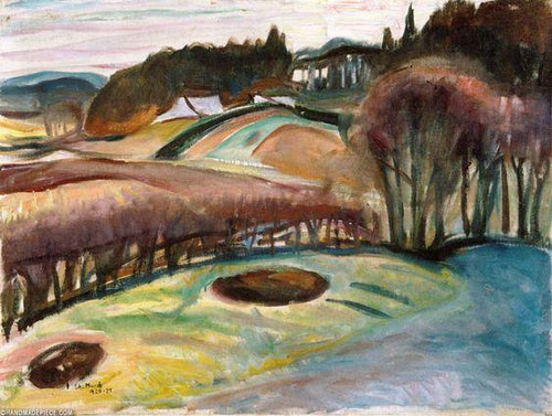 Campos na primavera (Edvard Munch) - Reprodução com Qualidade Museu