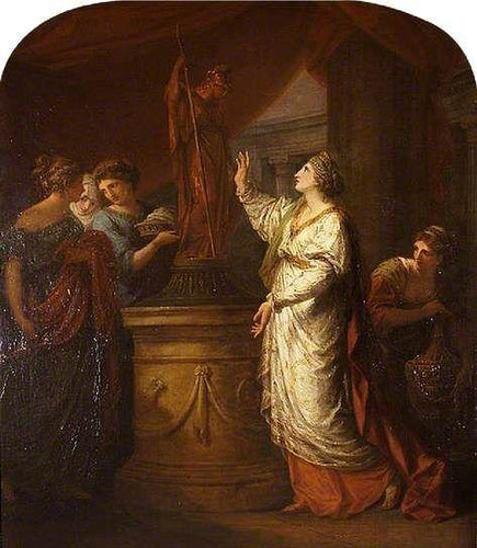 Penélope se sacrificando a Minerva pelo retorno seguro de seu filho Telêmaco - Replicarte