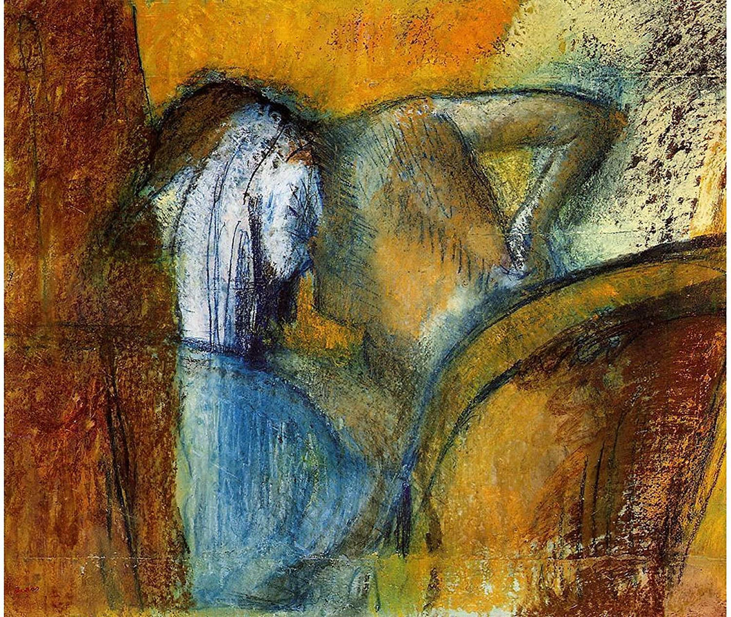 Mulher vista por trás, secando o cabelo (Edgar Degas) - Reprodução com Qualidade Museu
